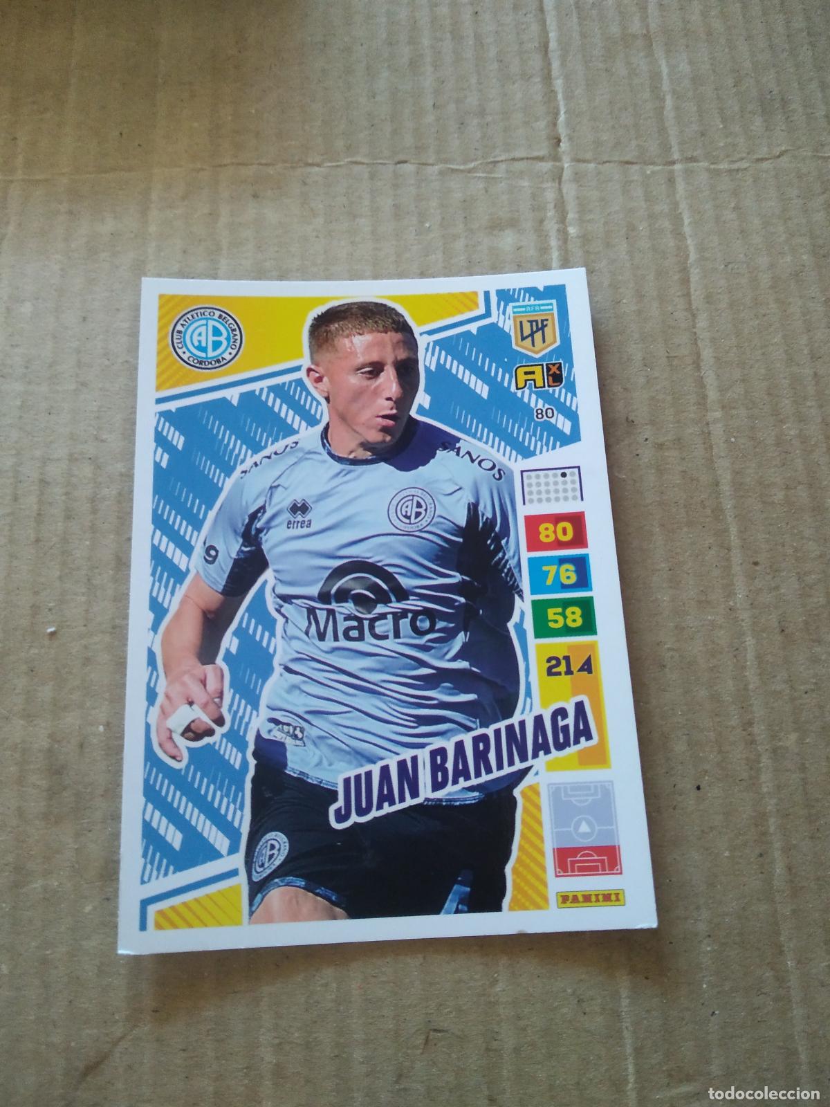 Cromos de F&uacute;tbol: 80 JUAN BARINAGA BELGRANO CROMO FUTBOL PANINI ARGENTINO 2023 LIGA ARGENTINA ADRENALYN
