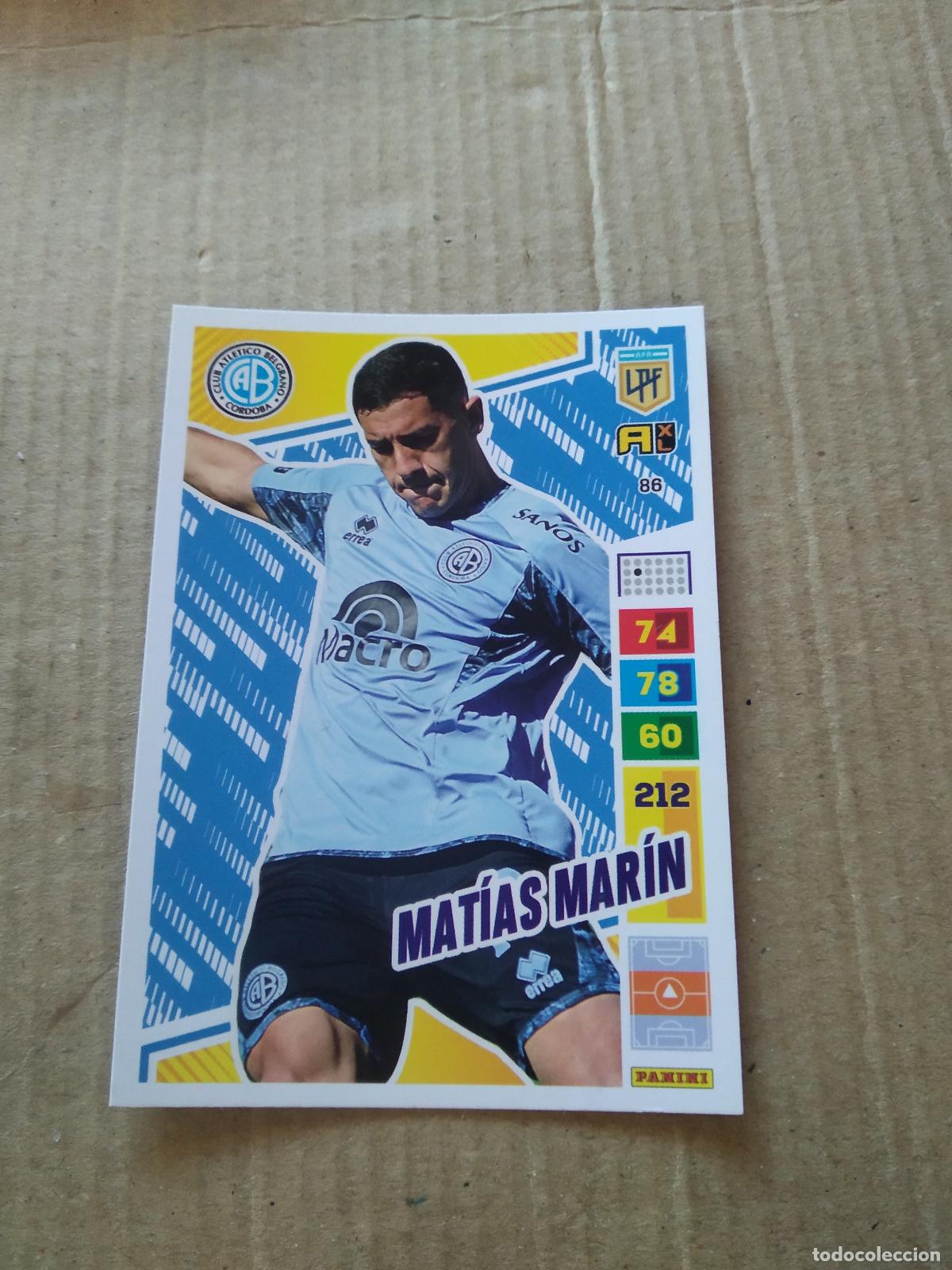 Cromos de F&uacute;tbol: 86 MATIAS MARIN BELGRANO CROMO FUTBOL PANINI ARGENTINO 2023 LIGA ARGENTINA ADRENALYN