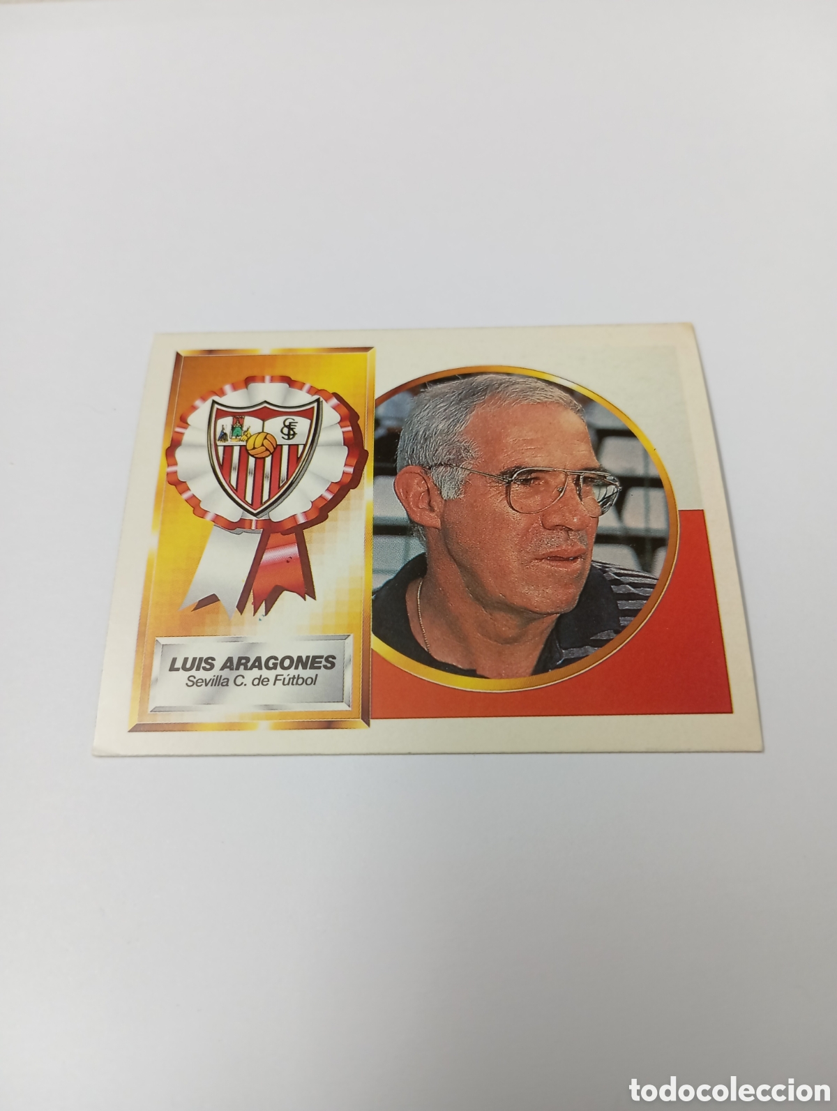 Cromos de F&uacute;tbol: ENTRENADOR LUIS ARAGONES Sevilla Liga Este 1994 1995 TRASERA PLATEADA PANINI 94 95