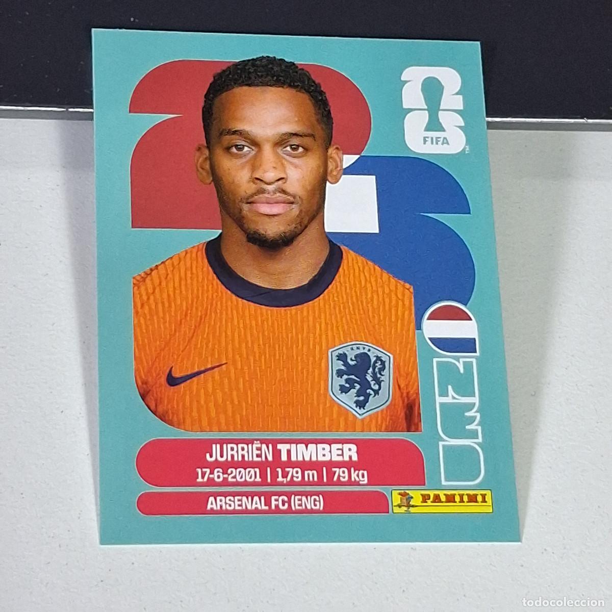 Cromos de F&uacute;tbol: B3 NED5 JURRI&Euml;N TIMBER 5 PA&Iacute;SES BAJOS HOLANDA NED MUNDIAL FIFA WORLD CUP 2026 STICKER PANINI