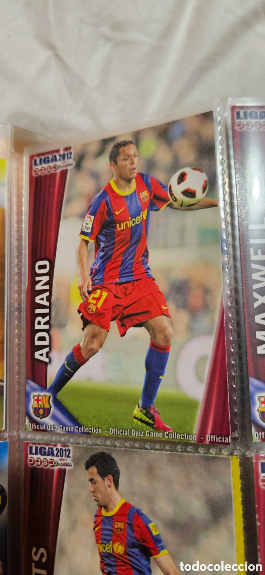 Football Stickers: 10 adriano mundicromo Barcelona quiz 2011 2012 11 12 trading card