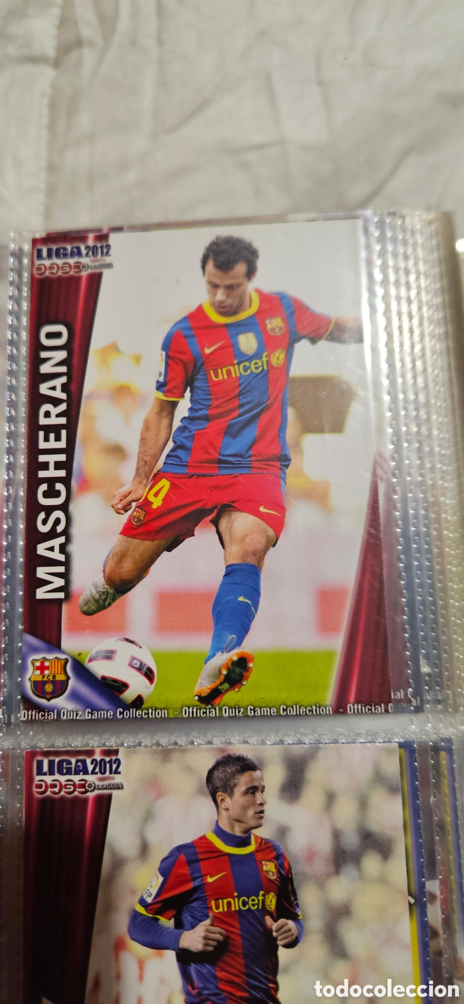 Cromos de F&uacute;tbol: 12 mascherano mundicromo Barcelona quiz 2011 2012 11 12 trading card