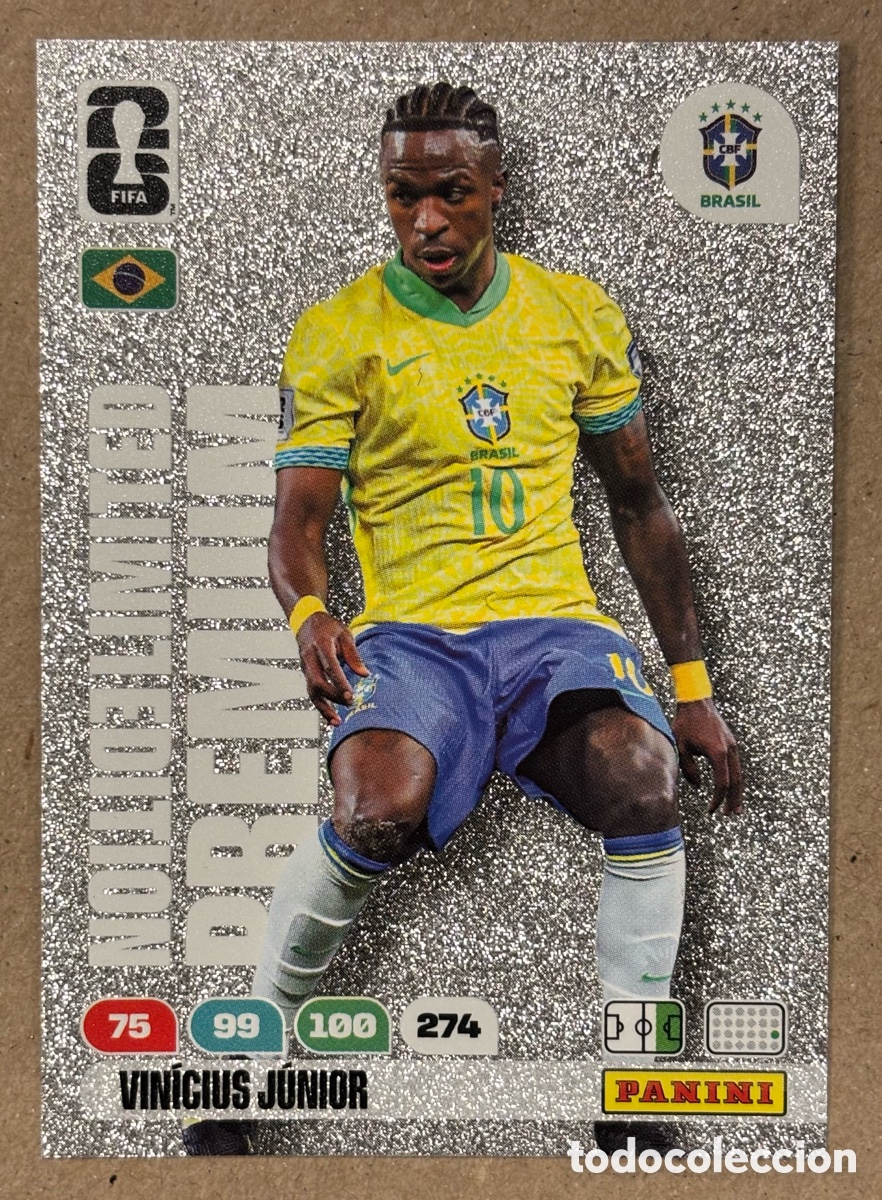 Cromos de F&uacute;tbol: VINICIUS JUNIOR (BRASIL). CARTA LIMITED EDITION PREMIUM PANINI ADRENALYN XL FIFA WORLD CUP 2026.