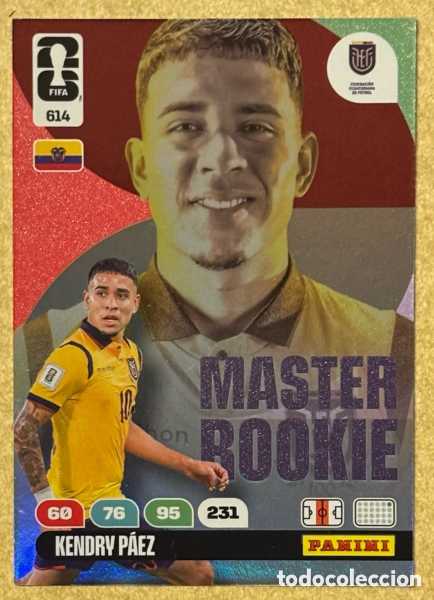 Cromos de F&uacute;tbol: KENDRY P&Aacute;EZ (ECUADOR). CARTA M&Aacute;STER ROOKIE PANINI ADRENALYN XL FIFA WORLD CUP 2026. #614.