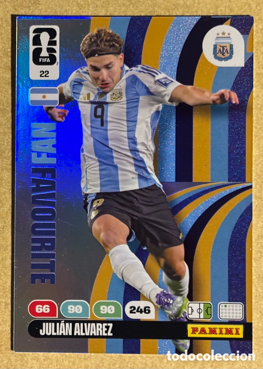 Cromos de F&uacute;tbol: JULI&Aacute;N &Aacute;LVAREZ (ARGENTINA). CARTA FAN FAVOURITE PANINI ADRENALYN XL FIFA WORLD CUP 2026. #22.