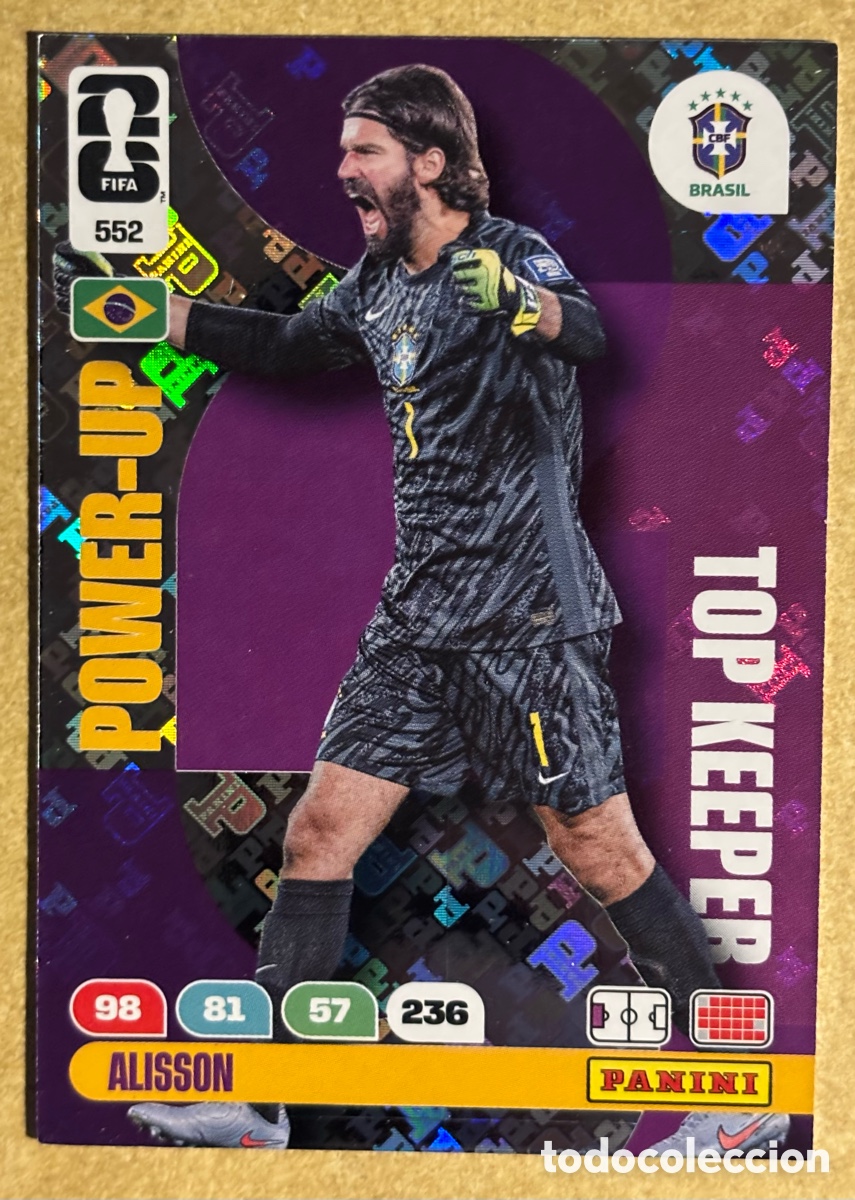 Cromos de F&uacute;tbol: ALISSON (BRASIL). CARTA POWER-UP TOP KEEPER PANINI ADRENALYN XL FIFA WORLD CUP 2026. #552.