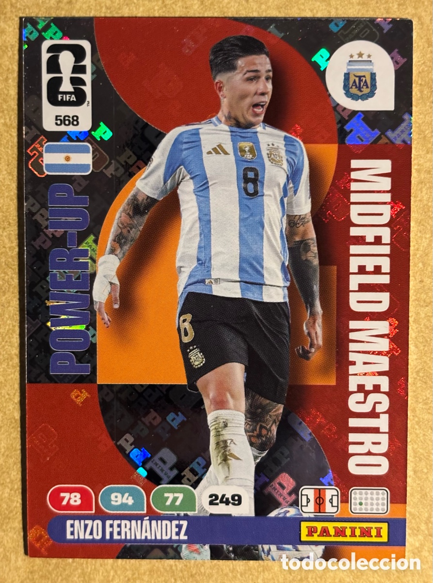 Cromos de F&uacute;tbol: ENZO FERN&Aacute;NDEZ (ARGENTINA). CARTA POWER-UP MIDFIELD MACHINE PANINI ADRENALYN XL FIFA WORLD 2026