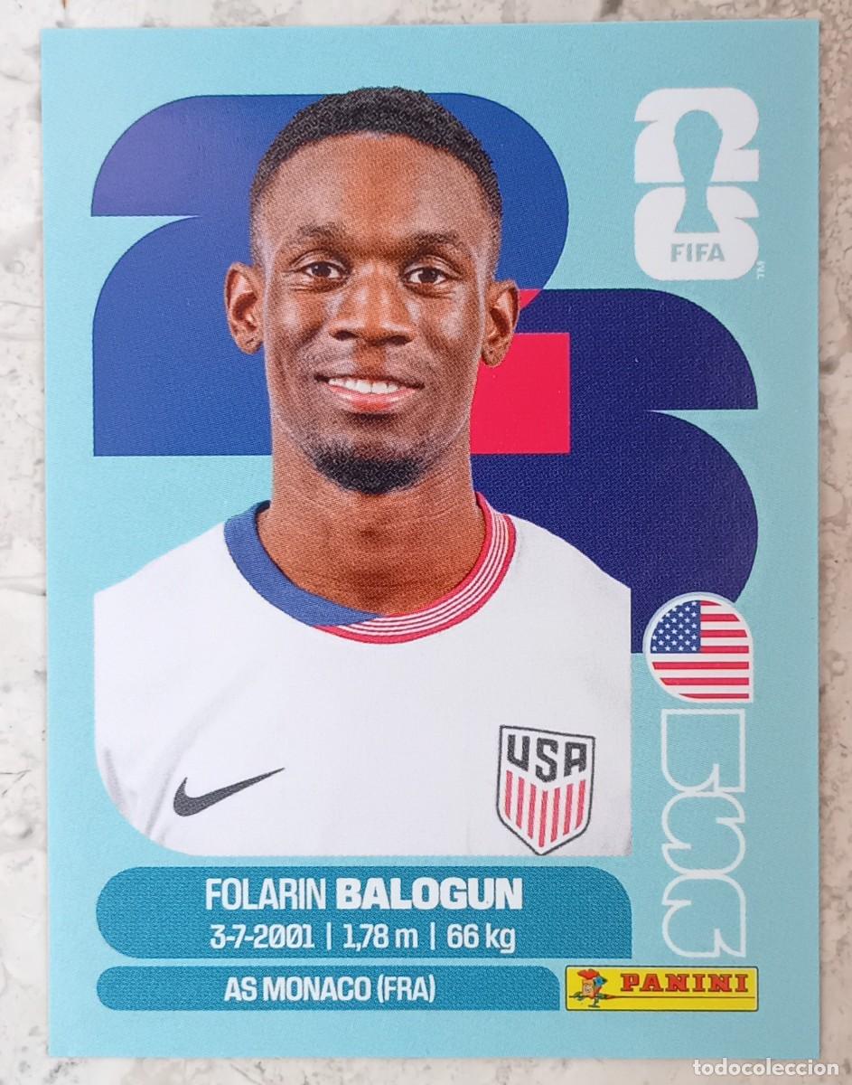 Cromos de F&uacute;tbol: Figurina Panini 2026 Cromo World Cup Usa Mundial 2026 Folarin Balogun USA n USA 20