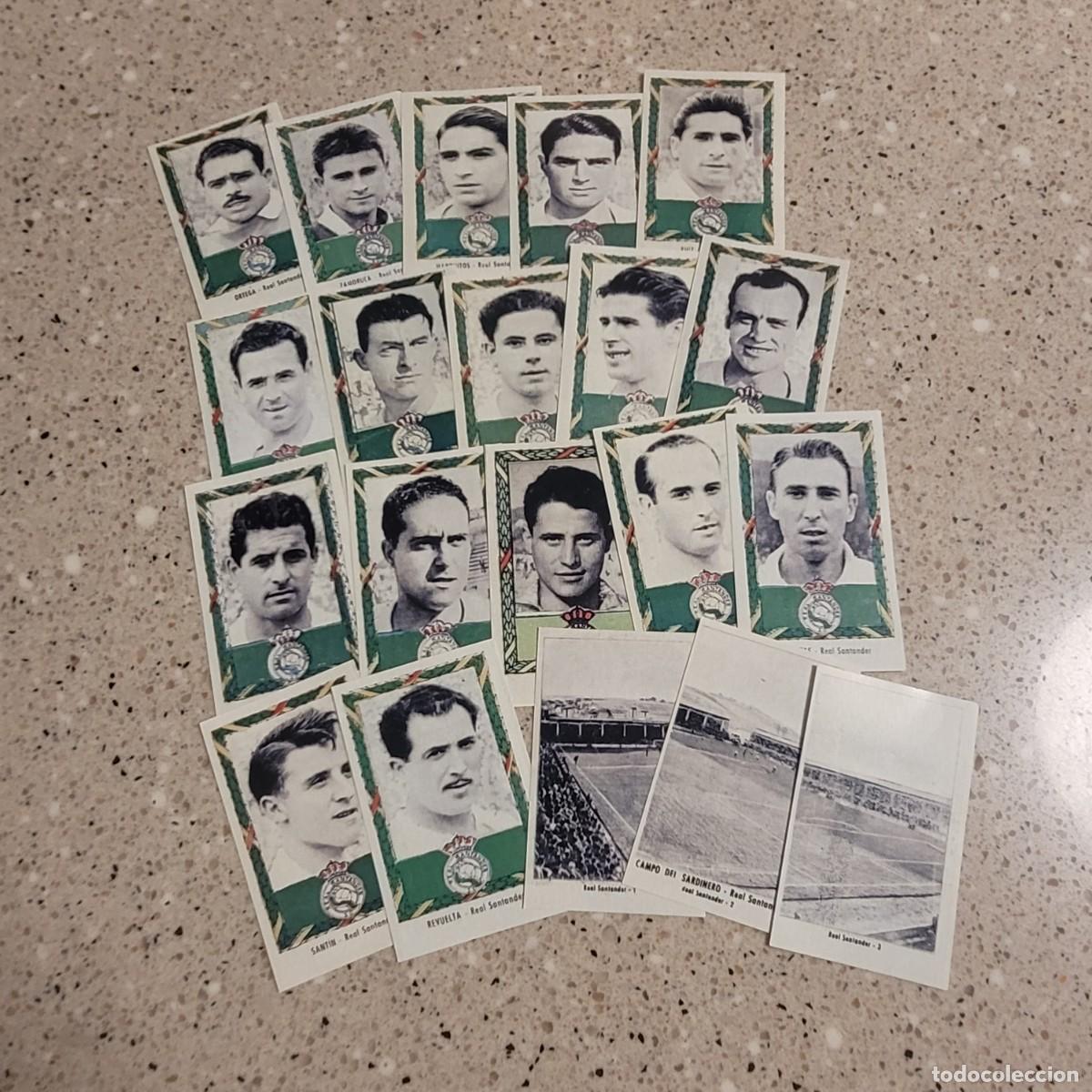 Cromos de F&uacute;tbol: REAL SANTANDER EQUIPO COMPLETO FUTBOL 54 RUIZ ROMERO 1953-54. LEER COMENTARIOS
