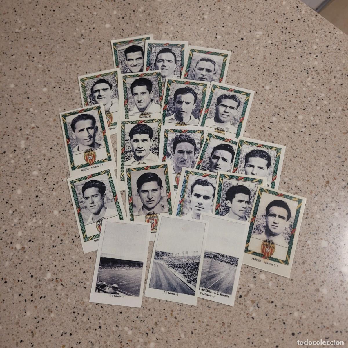 Cromos de F&uacute;tbol: VALENCIA EQUIPO COMPLETO FUTBOL 54 RUIZ ROMERO 1953-54. LEER COMENTARIOS