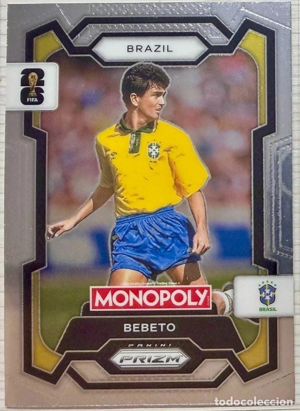Cromos de F&uacute;tbol: Bebeto #20 Brasil Gold Cracked Ice Prizm Monopoly Panini FIFA ⚽ World Cup 2026 ⚽