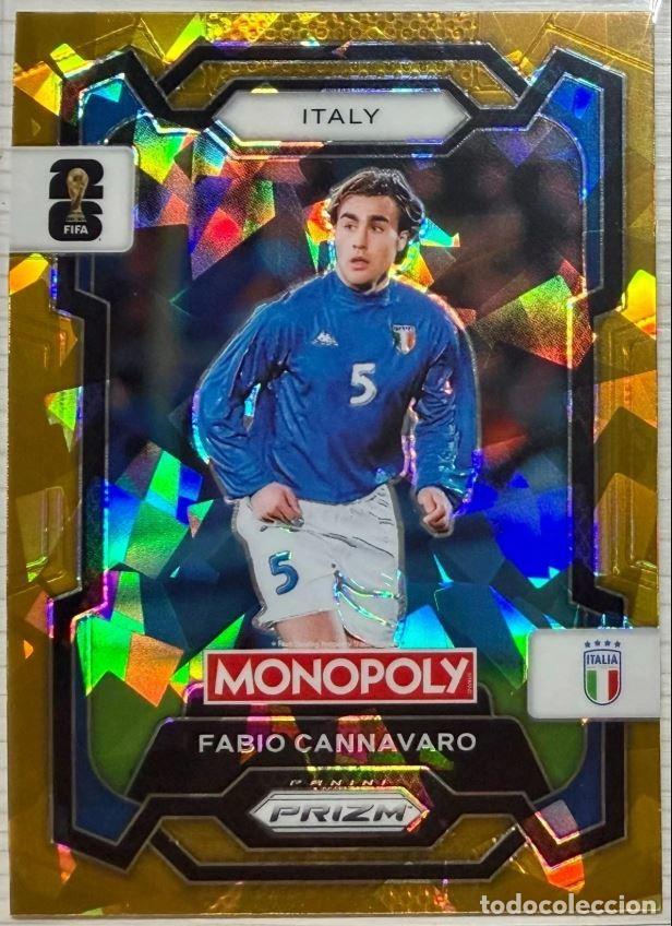Cromos de F&uacute;tbol: Fabio Cannavaro #36 Italia Gold Cracked Ice Prizm Monopoly Panini FIFA ⚽ World Cup 2026 ⚽
