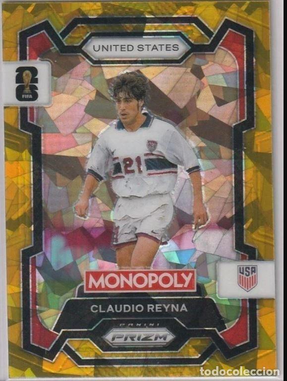 Cromos de F&uacute;tbol: Claudio Reyna #49 Gold Cracked Ice Prizm Monopoly Panini FIFA ⚽ World Cup 2026 ⚽