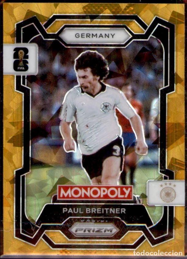 Cromos de F&uacute;tbol: Paul Breitner #63 Alemania Gold Cracked Ice Prizm Monopoly Panini FIFA ⚽ World Cup 2026 ⚽
