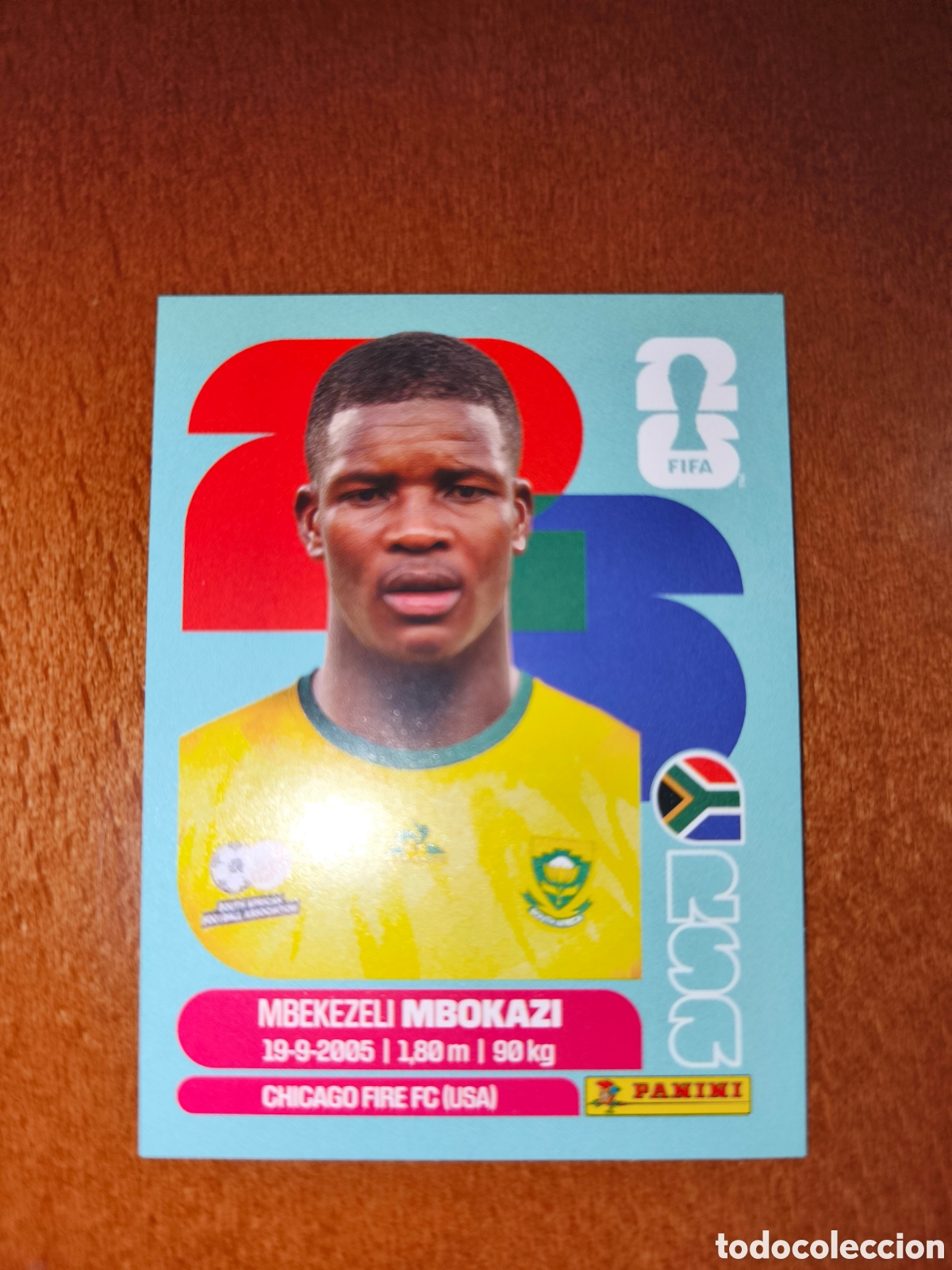 Cromos de F&uacute;tbol: RSA6 Mbekezeli Mbokazi Fifa World Cup 2026 Sud&aacute;frica