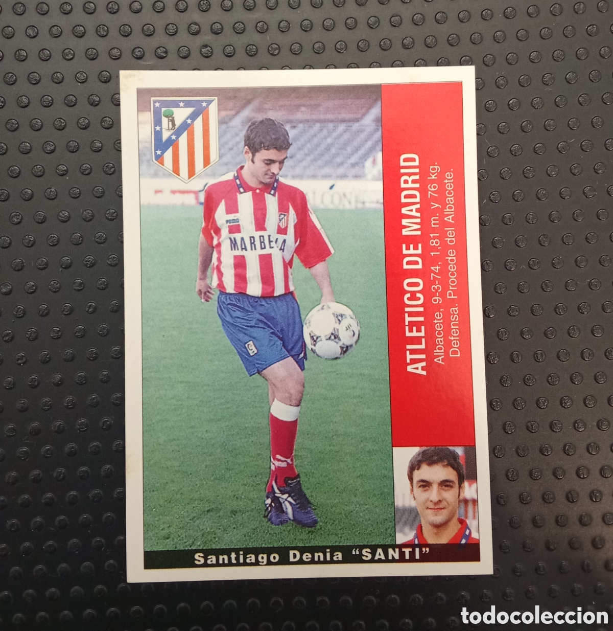 Fu&szlig;ball-Sticker: FICHAJE 24 SANTI ATLETICO DE MADRID PANINI LIGA FUTBOL 1995 1996 95 96 SIN PEGAR