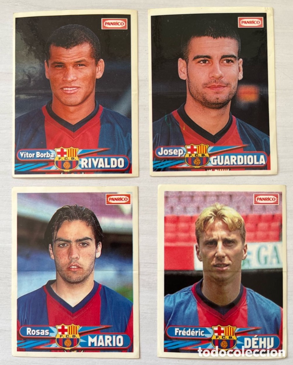 Cromos de F&uacute;tbol: Lote 1999 Panrico Rivaldo Guardiola Mario y Dehu FC BARCELONA
