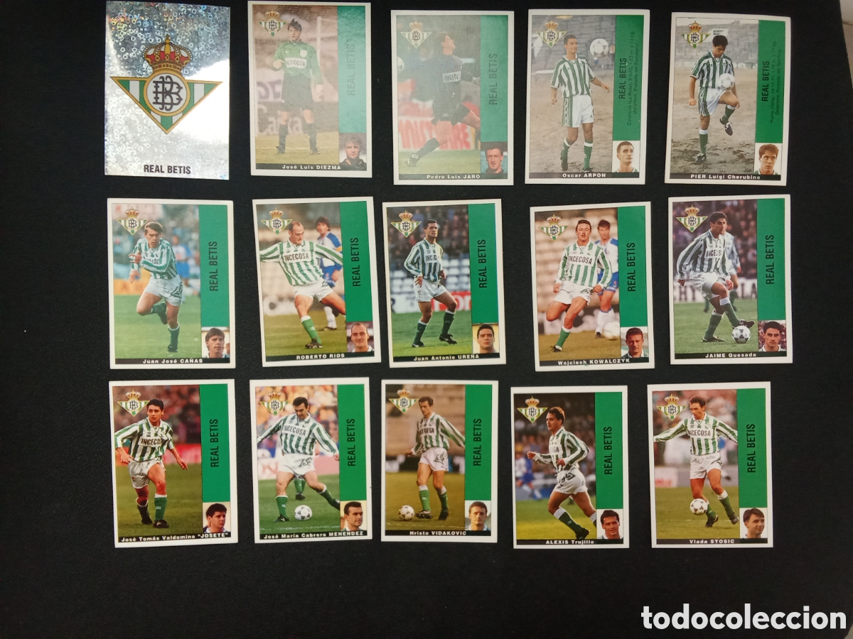 Cromos de F&uacute;tbol: LOTE 22 CROMOS DIFERENTES BETIS PANINI LIGA 1995 1996 95 96 SIN PEGAR