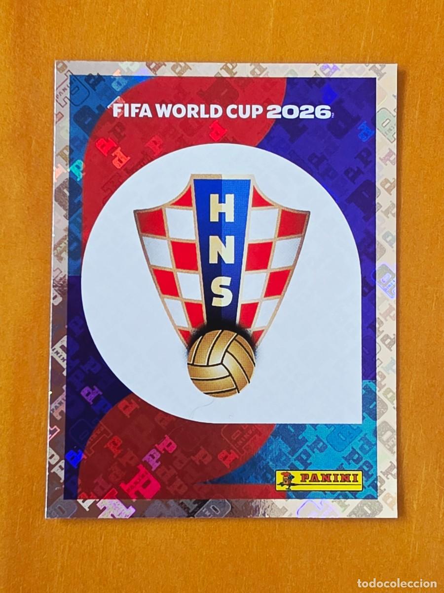 Cromos de Futebol: CRO 1 Escudo logo emblema Croacia, Panini FIFA World Cup Mundial 2026 Sticker