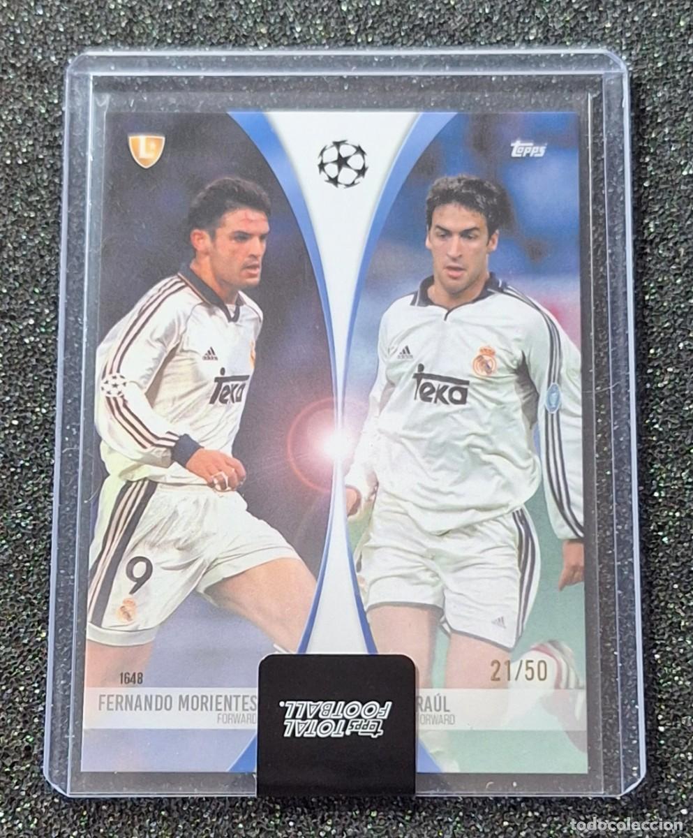 Fu&szlig;ball-Sticker: Raul y Fernando Morientes Real Madrid Topps Total Football 21/50 Blue Duos