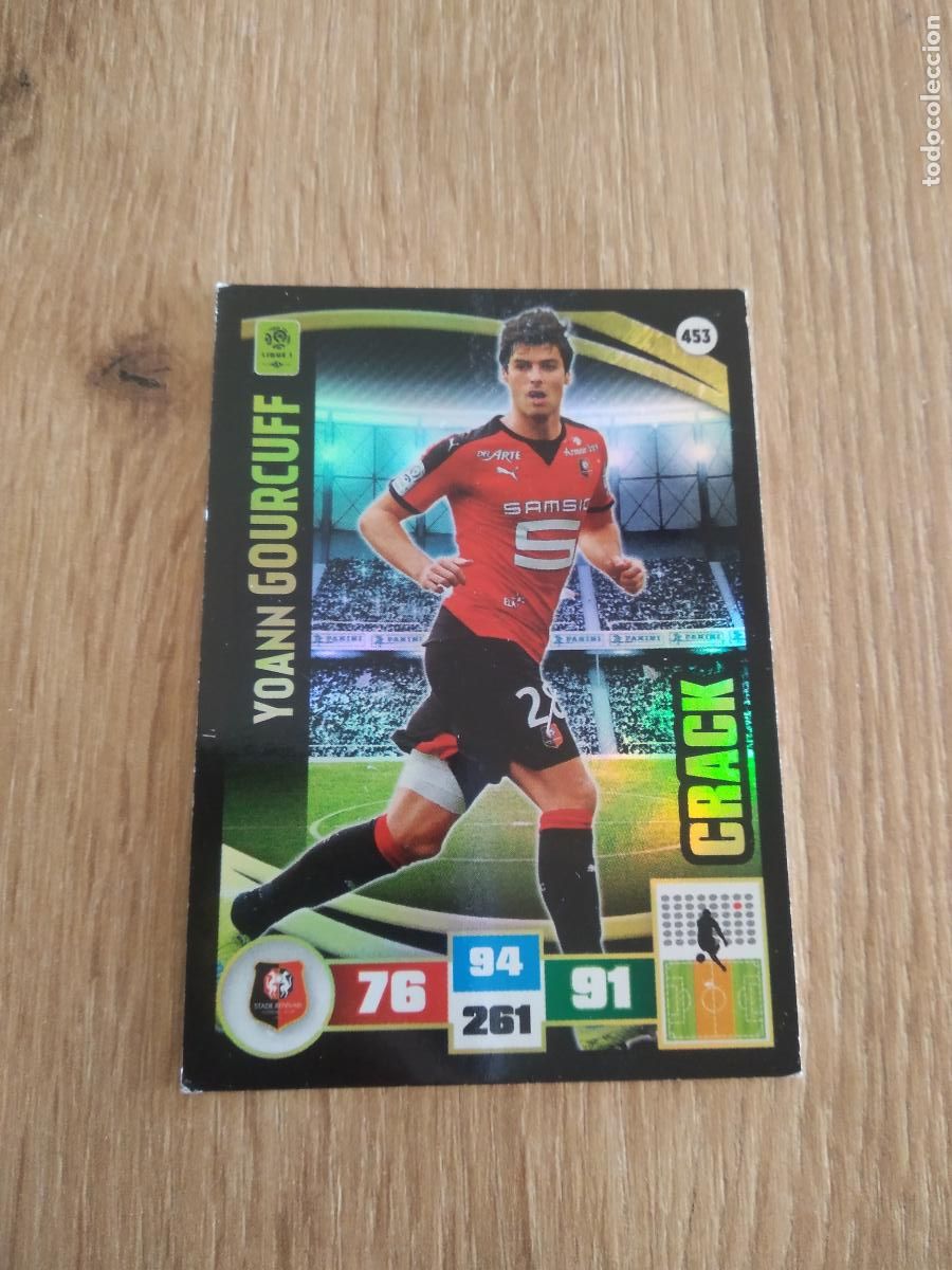 Fu&szlig;ball-Sticker: 453 GOURCUFF STADE RENNAIS CROMO FUTBOL PANINI LIGA FRANCIA 2016-2017 FOOT LIGUE 1 ADRENALYN 16-17