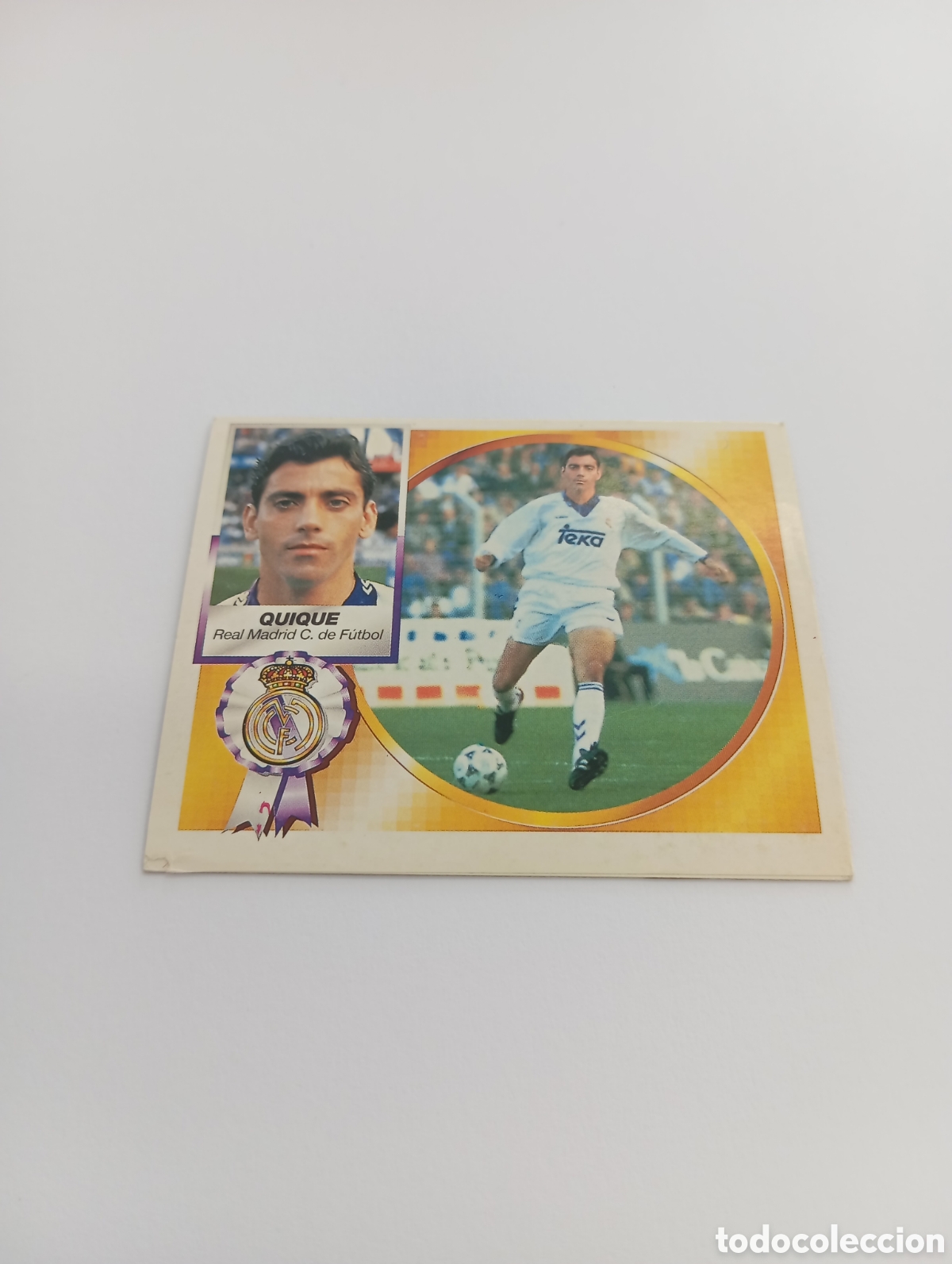 Cromos de F&uacute;tbol: FICHAJE 8 QUIQUE Real Madrid Liga Este 1994 1995 NUEVO SIN PEGAR PANINI 94 95
