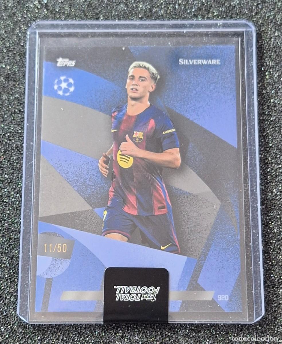Fu&szlig;ball-Sticker: Gavi Barcelona Topps Total Football 11/50 Blue Silverware