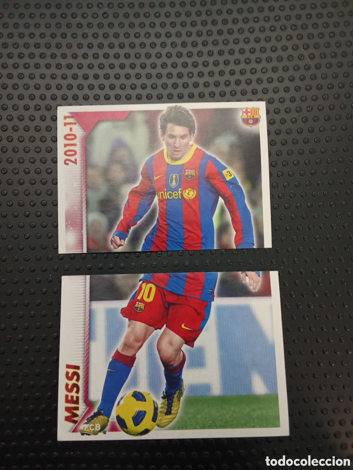 Cromos de F&uacute;tbol: MESSI BARCELONA 10 11 PANINI 2010 2011 COLECCI&Oacute;N OFICIAL CROMOS CROMO DOBLE SIN PEGAR