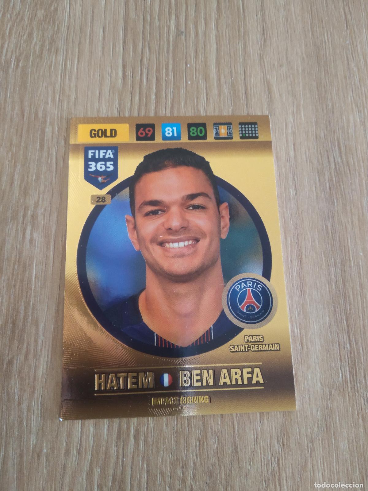 Cromos de F&uacute;tbol: 28 BEN ARFA PARIS SAINT GERMAIN CROMO FUTBOL PANINI ADRENALYN 16-17 FIFA 365 2016-2017