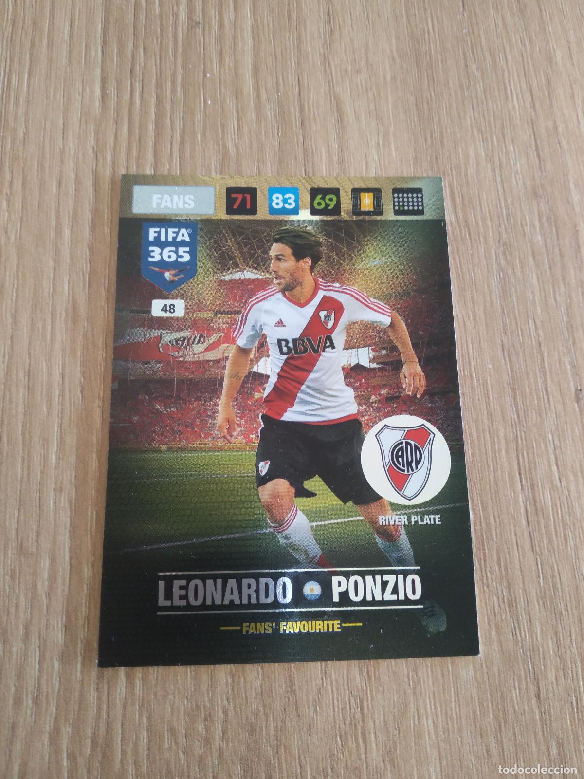 Cartes &agrave; collectionner de Football: 48 LEONARDO PONZIO RIVER PLATE CROMO FUTBOL PANINI ADRENALYN 16-17 FIFA 365 2016-2017