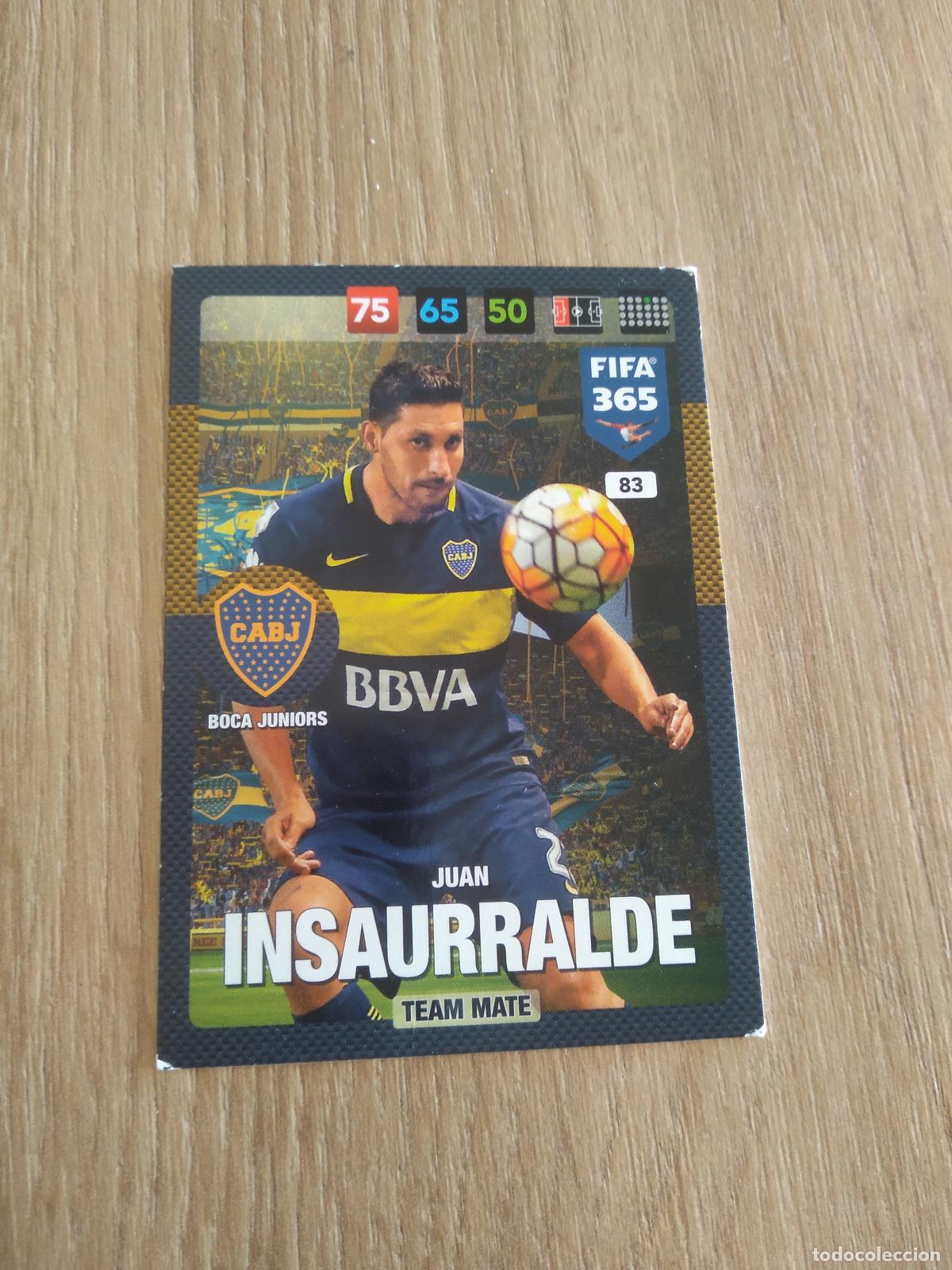 Cromos de F&uacute;tbol: 83 JUAN INSAURRALDE BOCA JUNIORS CROMO FUTBOL PANINI ADRENALYN 16-17 FIFA 365 2016-2017