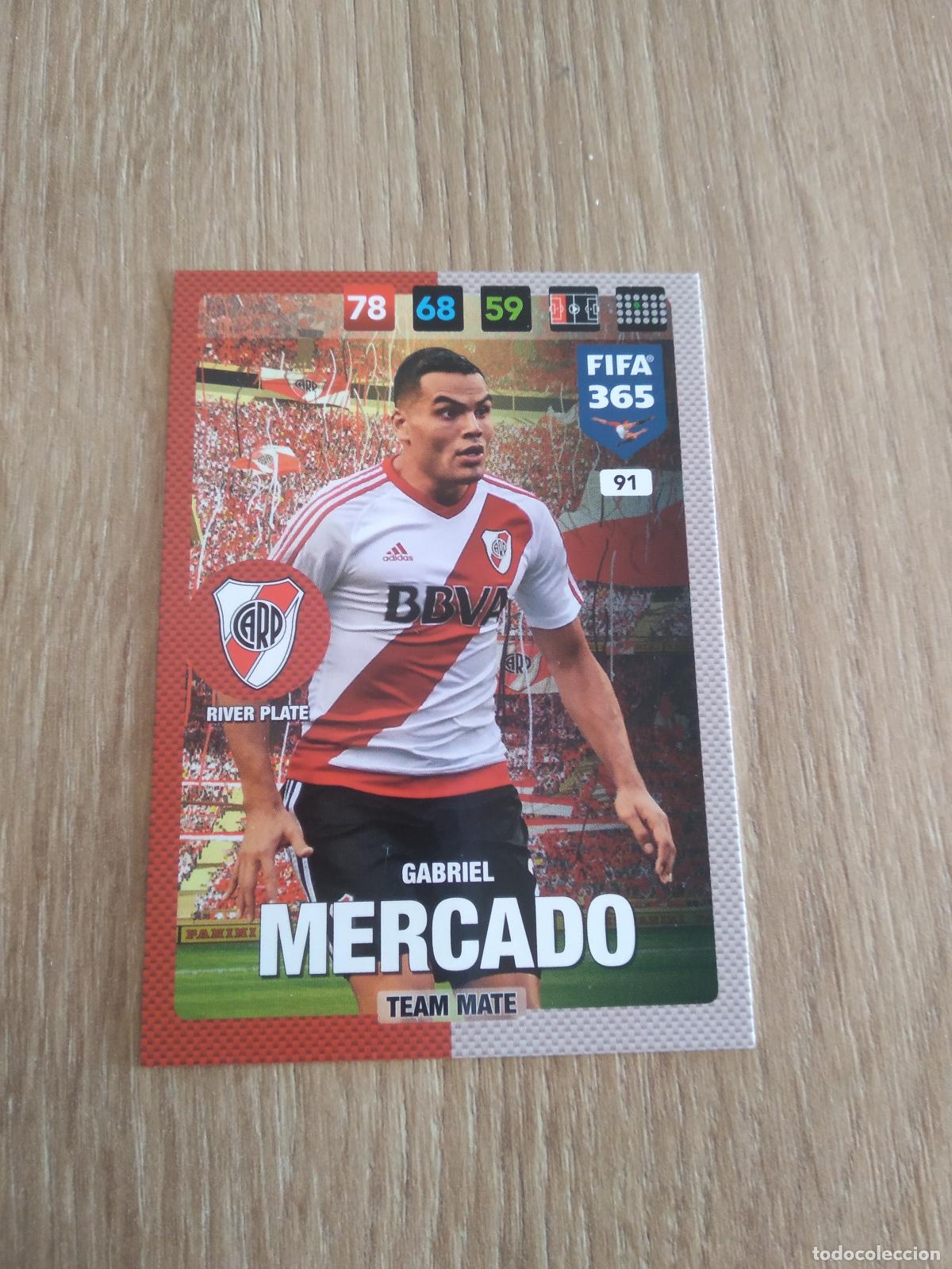 Cartes &agrave; collectionner de Football: 91 GABRIEL MERCADO RIVER PLATE CROMO FUTBOL PANINI ADRENALYN 16-17 FIFA 365 2016-2017