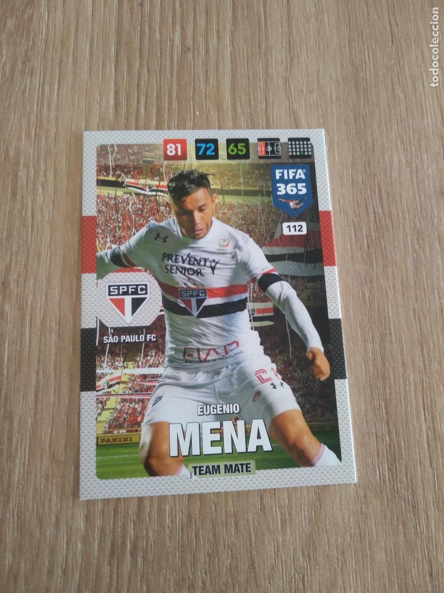 Fu&szlig;ball-Sticker: 112 EUGENIO MENA SAO PAULO CROMO FUTBOL PANINI ADRENALYN 16-17 FIFA 365 2016-2017