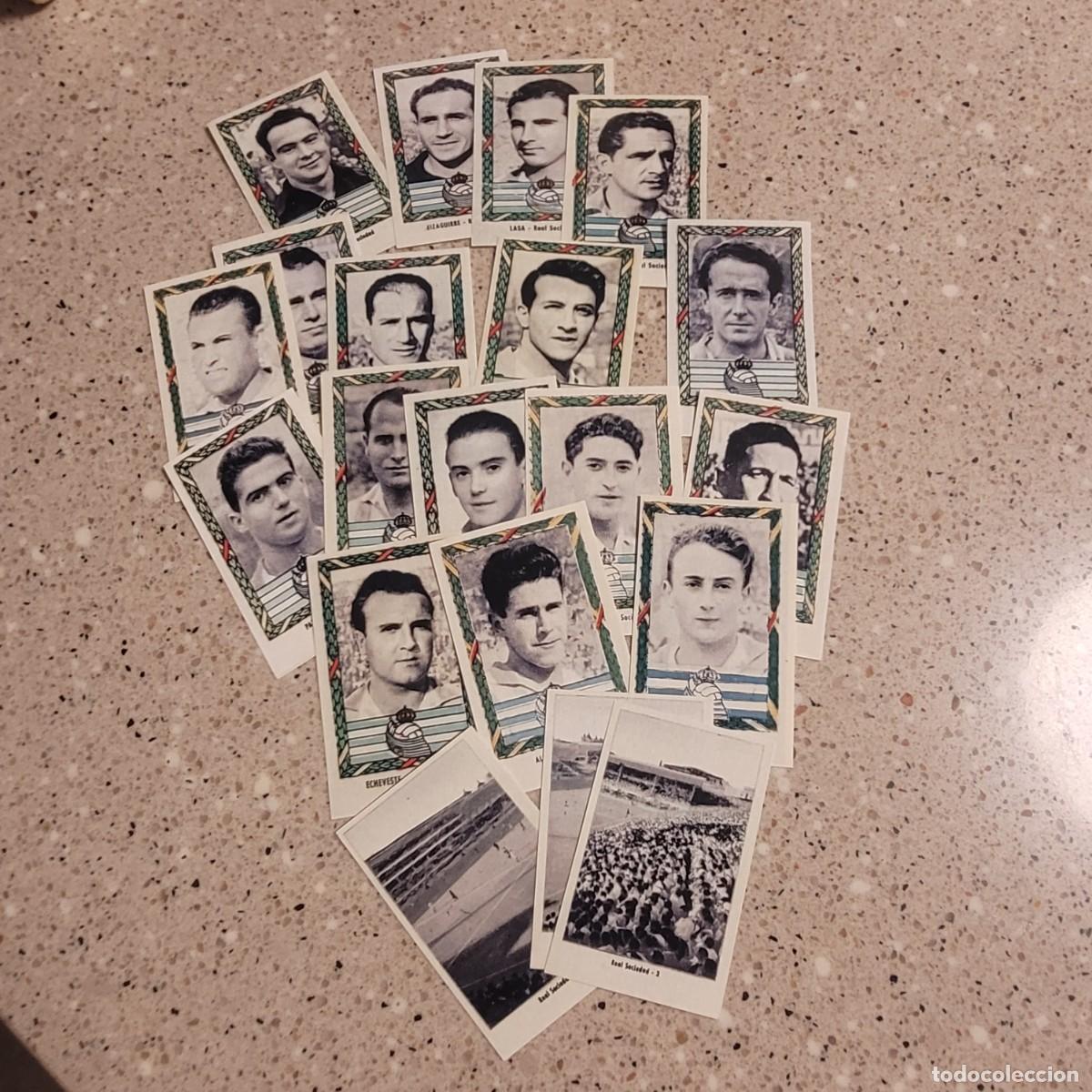 Football Stickers: REAL SOCIEDAD EQUIPO COMPLETO FUTBOL 54 RUIZ ROMERO 1953-54. LEER COMENTARIOS