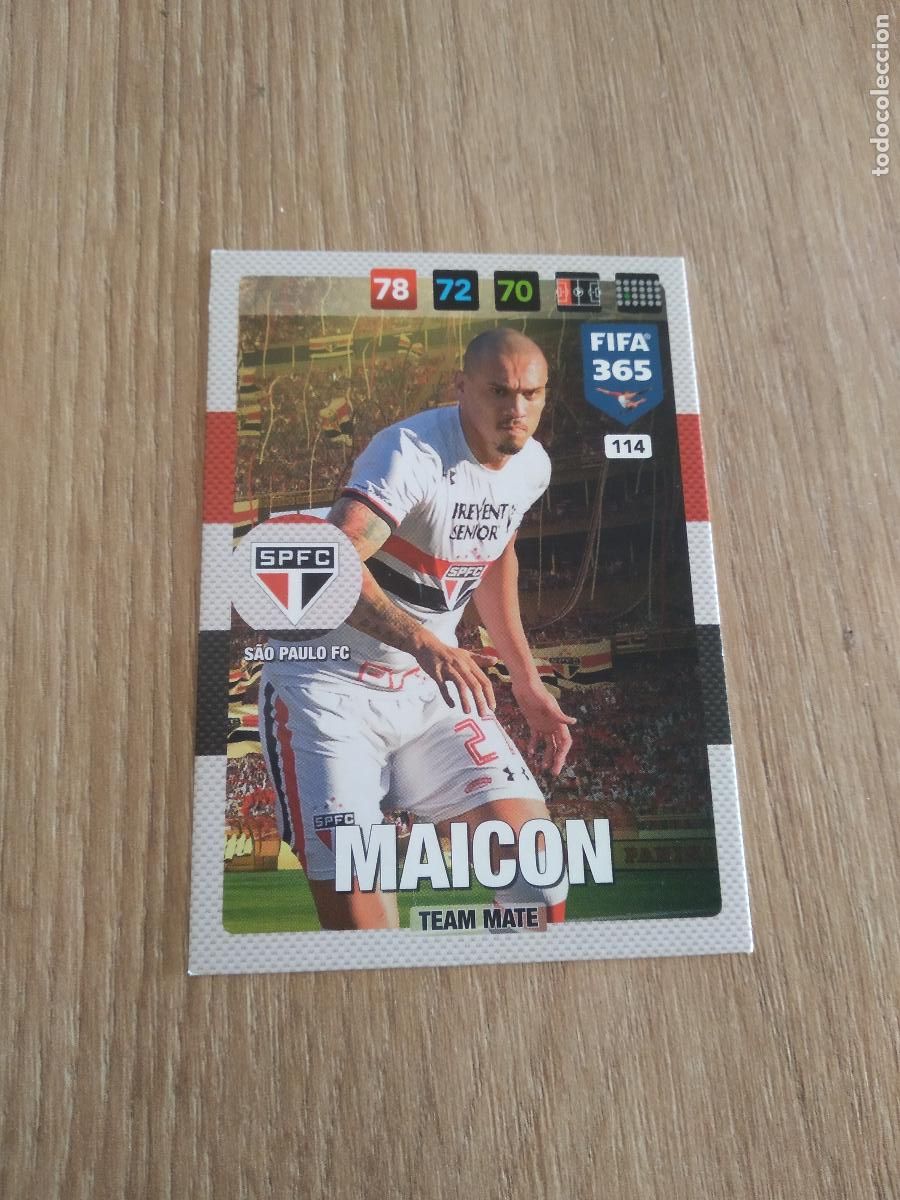 Fu&szlig;ball-Sticker: 114 MAICON SAO PAULO CROMO FUTBOL PANINI ADRENALYN 16-17 FIFA 365 2016-2017