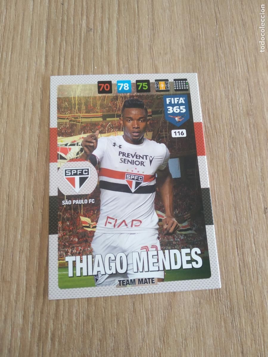 Fu&szlig;ball-Sticker: 116 THIAGO MENDES SAO PAULO CROMO FUTBOL PANINI ADRENALYN 16-17 FIFA 365 2016-2017