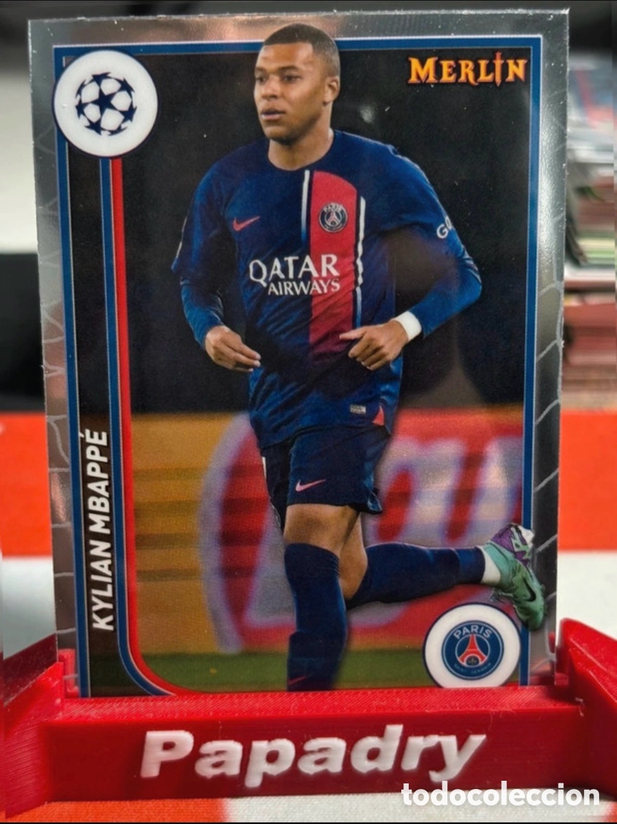 Fu&szlig;ball-Sticker: 2023-24 Topps Merlin Chrome UCC #92 Kylian Mbappe Paris Saint-Germain Base