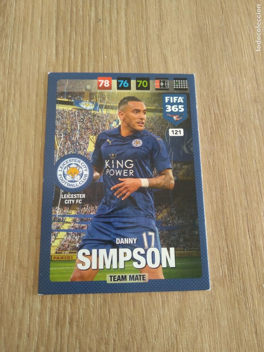 Cromos de F&uacute;tbol: 121 DANNY SIMPSON LEICESTER CROMO FUTBOL PANINI ADRENALYN 16-17 FIFA 365 2016-2017