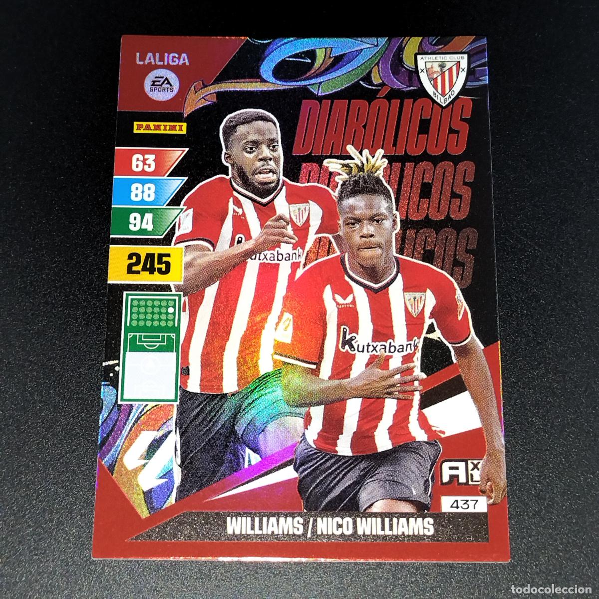 Cromos de F&uacute;tbol: 437 NICO I&Ntilde;AKI WILLIAMS DIABOLICOS ATHLETIC BILBAO ADRENALYN XL LALIGA CARD 2023 2024 23 24 PANINI