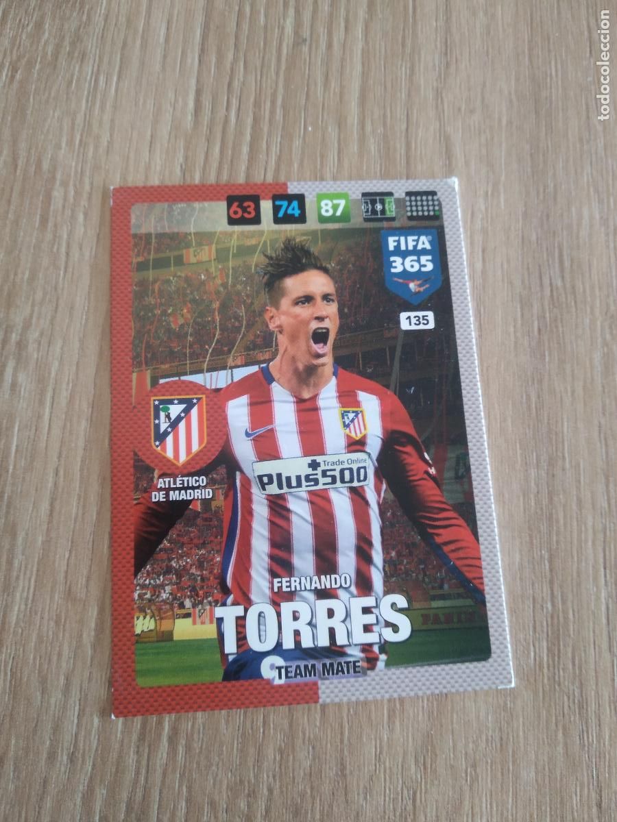 Cromos de F&uacute;tbol: 135 FERNANDO TORRES ATLETICO DE MADRID CROMO FUTBOL PANINI ADRENALYN 16-17 FIFA 365 2016-2017
