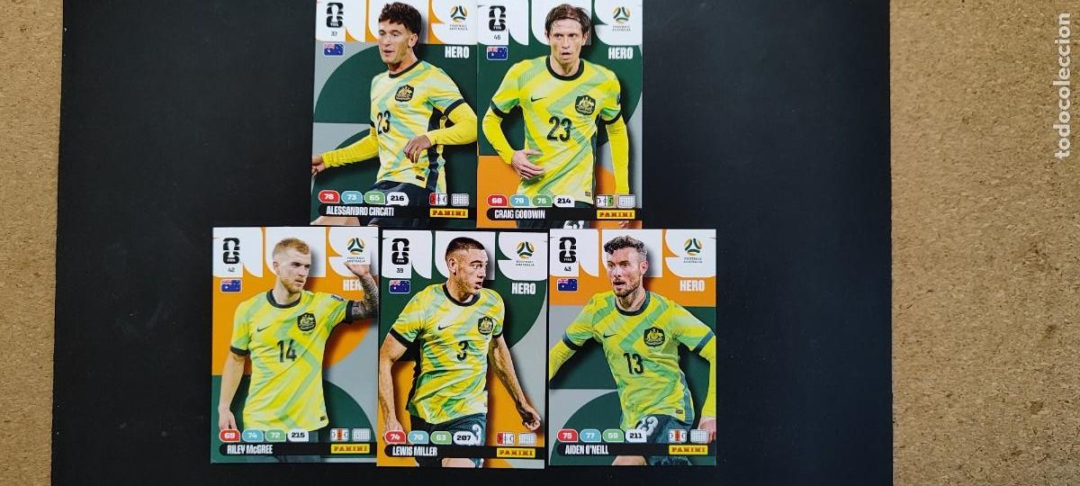 Cromos de F&uacute;tbol: ADRENALYN XL FIFA WORLD CUP 2026 LOTE DE 5 CARTAS DE AUSTRALIA # PANINI