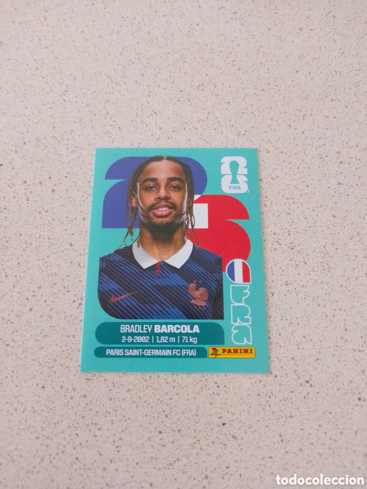 Cromos de F&uacute;tbol: CROMO N&Uacute;MERO 16 BARCOLA FRANCIA. MUNDIAL 2026. PANINI.