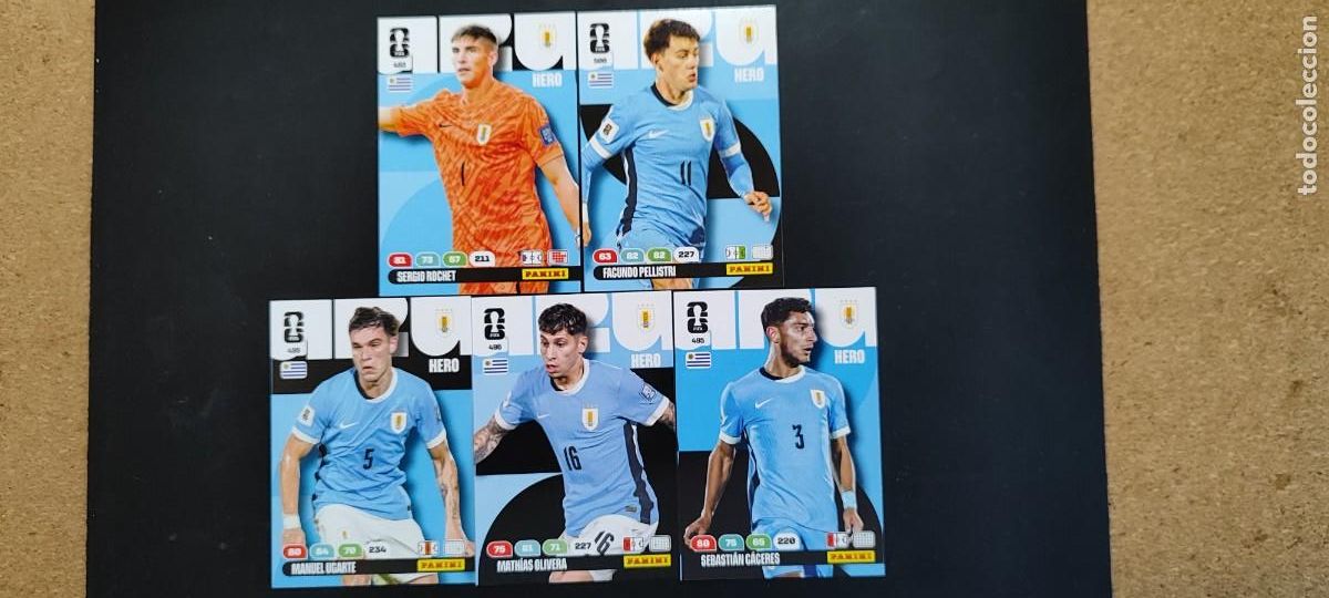 Cromos de F&uacute;tbol: ADRENALYN XL FIFA WORLD CUP 2026 LOTE DE 5 CARTAS DE URUGUAY # PANINI