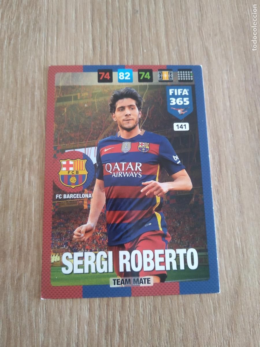 Cromos de F&uacute;tbol: 141 SERGI ROBERTO BARCELONA BAR&Ccedil;A CROMO FUTBOL PANINI ADRENALYN 16-17 FIFA 365 2016-2017