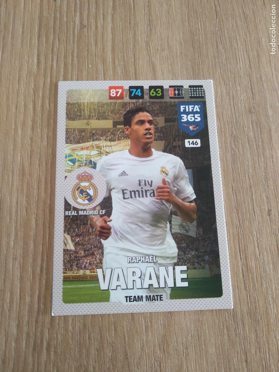 Cromos de F&uacute;tbol: 146 VARANE REAL MADRID CROMO FUTBOL PANINI ADRENALYN 16-17 FIFA 365 2016-2017