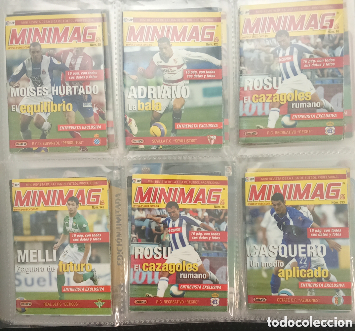 Cromos de F&uacute;tbol: 28 MINI REVISTAS MINIMAG LIGA 2007 2008 07-08 FUTBOL