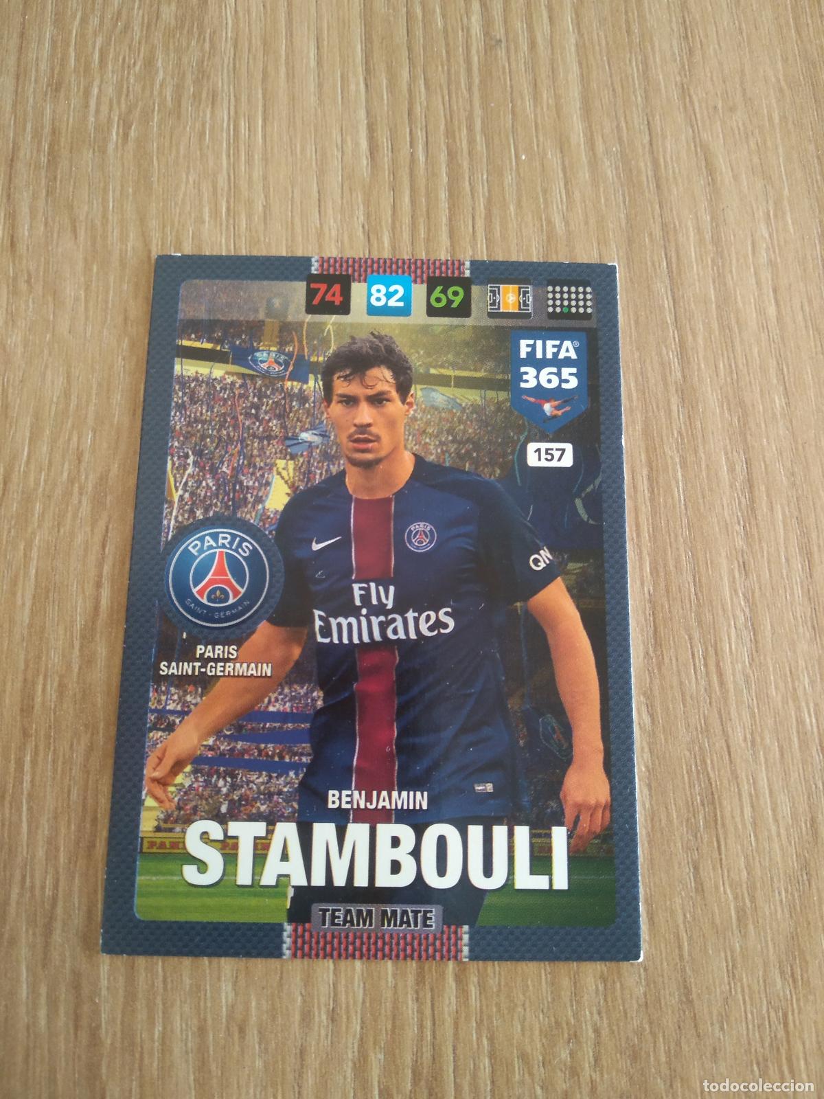 Cromos de F&uacute;tbol: 157 BENJAMIN STAMBOULI PARIS SAINT GERMAIN CROMO FUTBOL PANINI ADRENALYN 16-17 FIFA 365 2016-2017