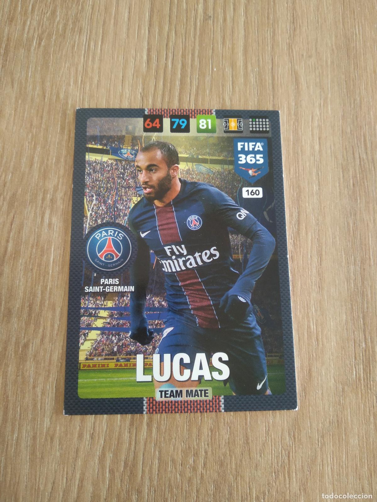 Cromos de F&uacute;tbol: 160 LUCAS MOURA PARIS SAINT GERMAIN CROMO FUTBOL PANINI ADRENALYN 16-17 FIFA 365 2016-2017