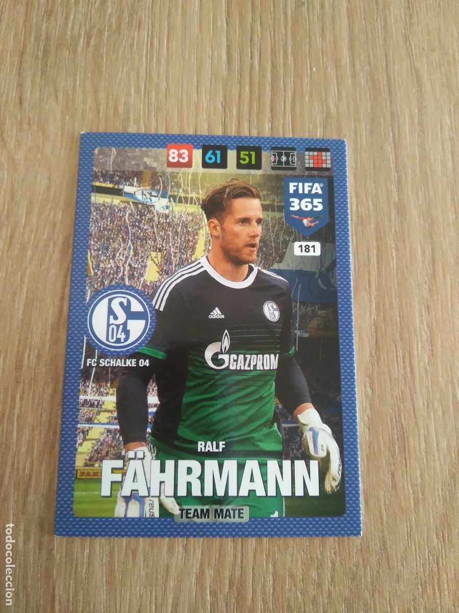 Cromos de F&uacute;tbol: 181 FAHRMANN SCHALKE 04 CROMO FUTBOL PANINI ADRENALYN 16-17 FIFA 365 2016-2017