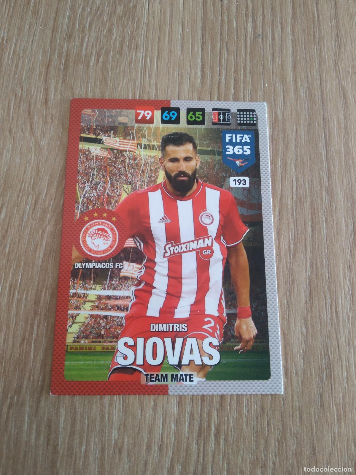 Cromos de F&uacute;tbol: 193 DIMITRIS SIOVAS OLYMPIACOS CROMO FUTBOL PANINI ADRENALYN 16-17 FIFA 365 2016-2017